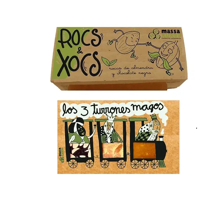 1 caixes de rocs d'amettla i xocolata i 1 caixa 3 turrons (300gr) - Massaxuxes