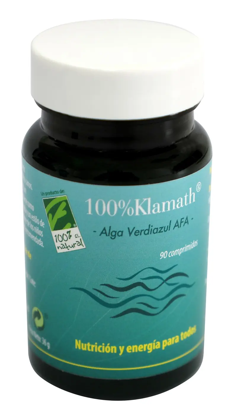 100% Klamath (Alga Verdiazul AFA) · 100% Natural · 90 comprimidos