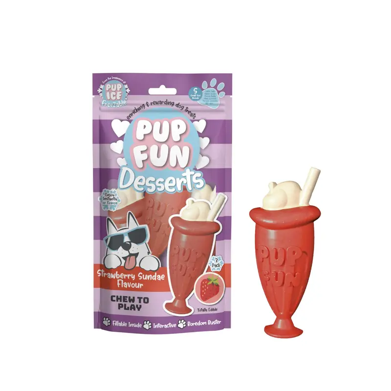 3 Batidos Snacks Masticable Rellenable Sabor Fresa 2 X 90g