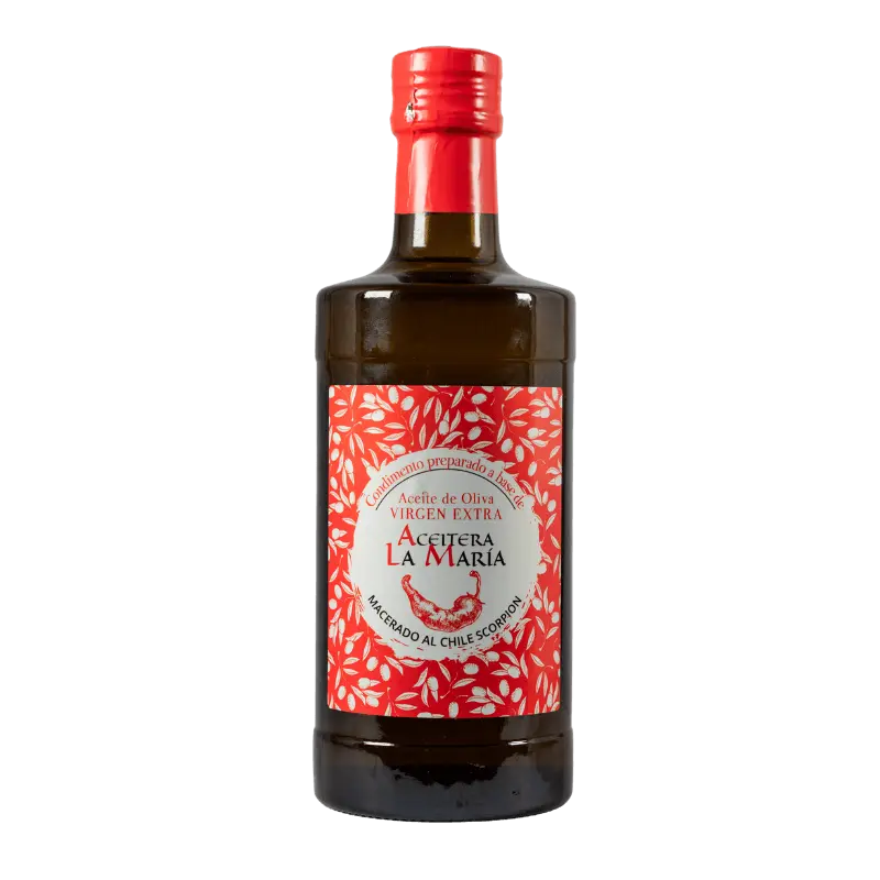 Aceite De Oliva Virgen Extra Macerado Al Chile Scorpion 50 Cl Cristal