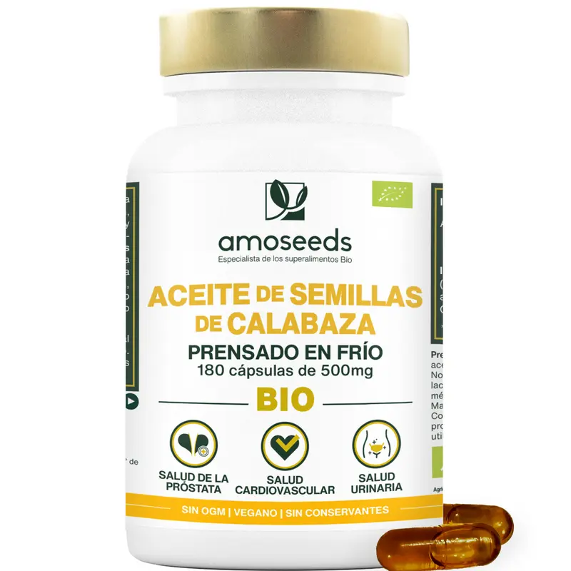 Aceite De Semillas De Calabaza Bio | 180 Cápsulas