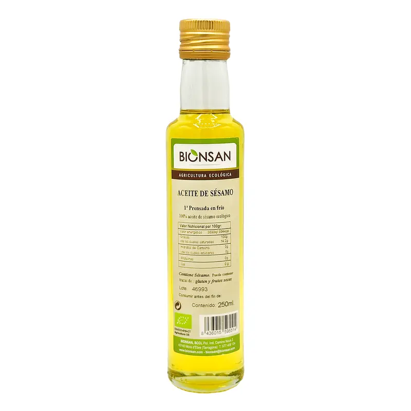 Aceite De Sésamo Primera Prensada En Frío Eco Bionsan 250ml