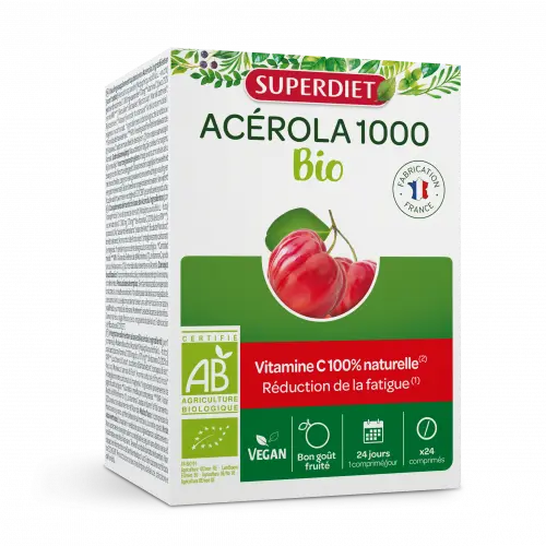 Acerola 1000 - Vitamina C · Superdiet · 24 comprimidos