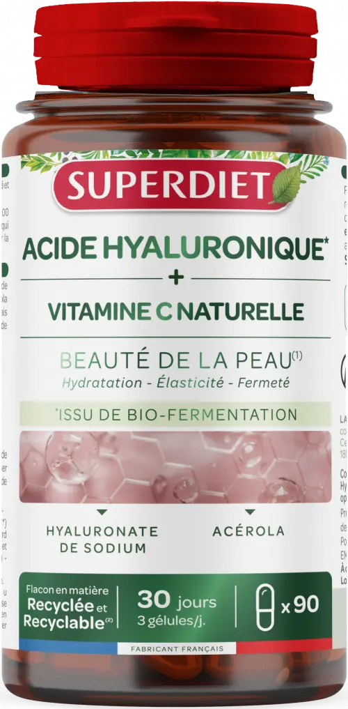 Ácido Hialurónico + Vitamina C · Superdiet · 90 cápsulas