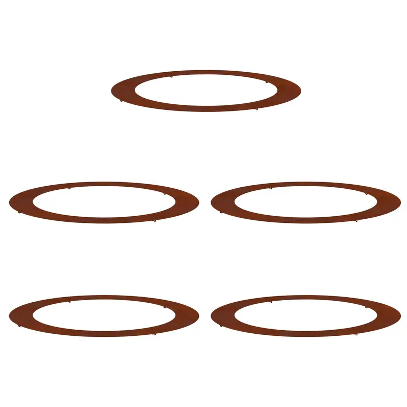 Adecuado Para Anillos De Árbol Plano 5 Uds. Oxidado Ø90/120 Cm
