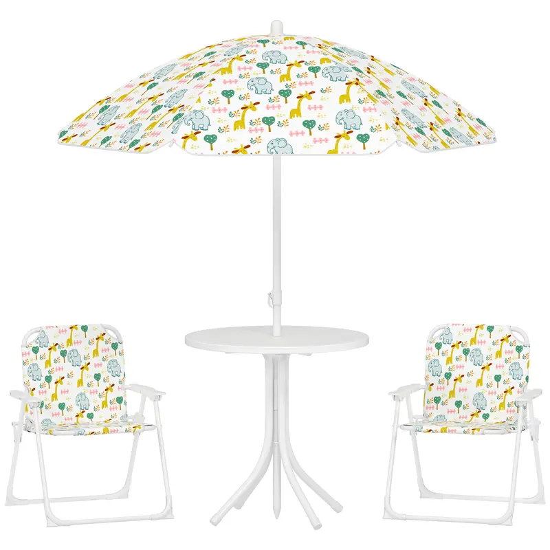 Aiyaplay Conjunto De Mesa Y Sillas Infantil De Jardín De 4 Piezas Blanco