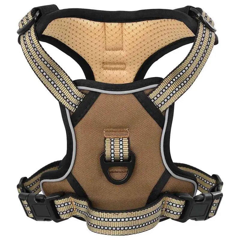 Arnés Para Perros Con Correa Y Collar Ajustable Marrón Xl