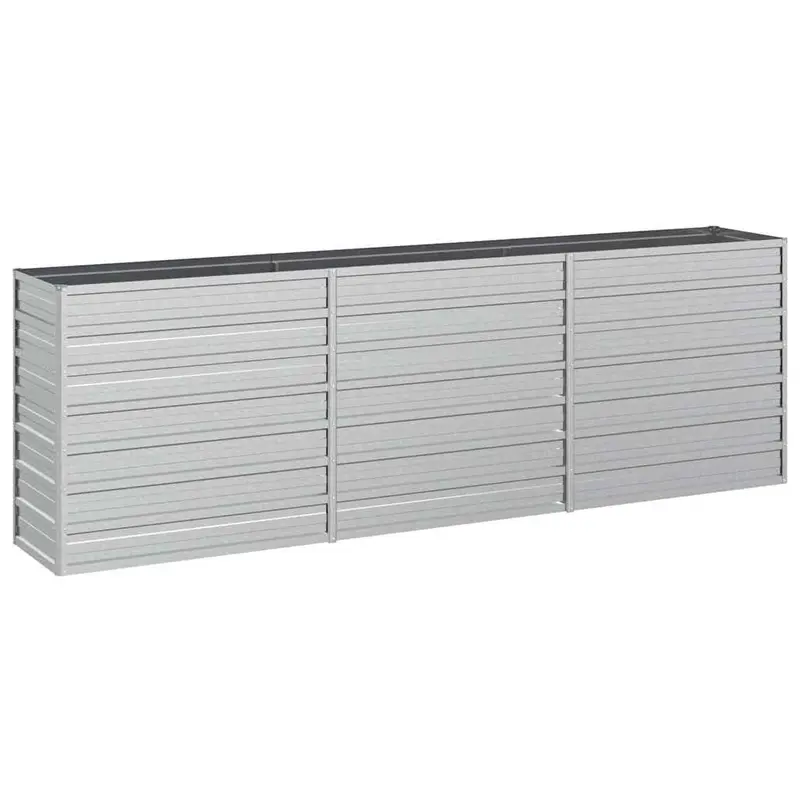 Arriate De Acero Galvanizado Plateado 240x40x77 Cm