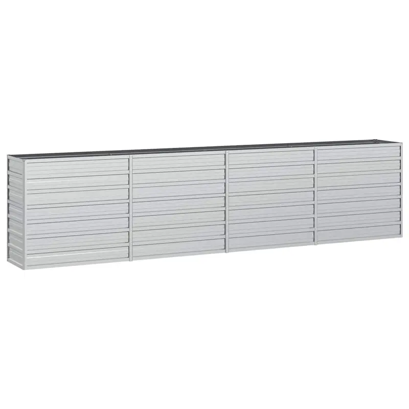Arriate De Acero Galvanizado Plateado 320x40x77 Cm