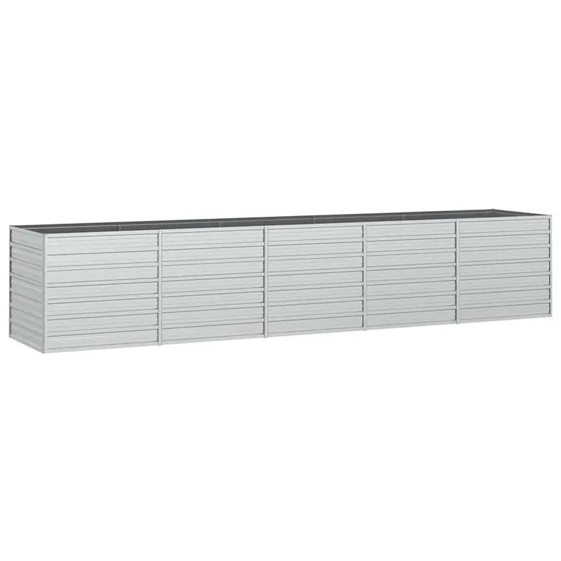 Arriate De Acero Galvanizado Plateado 400x80x77 Cm