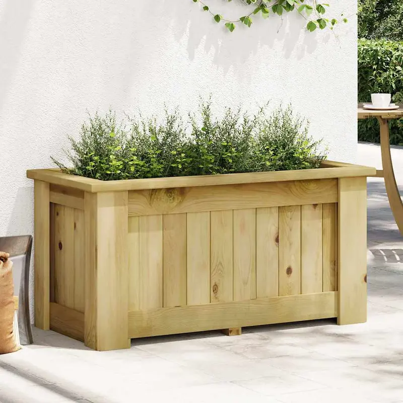 Arriate De Madera De Pino Impregnada 100x50x50 Cm