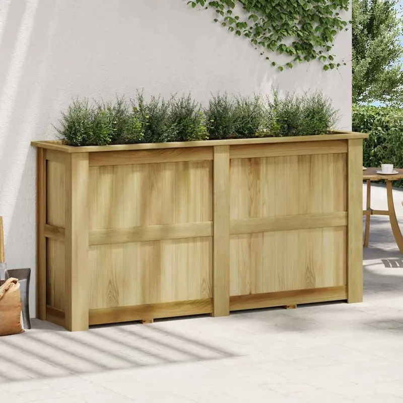Arriate De Madera De Pino Impregnada 196x50x100 Cm