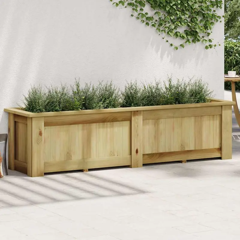 Arriate De Madera De Pino Impregnada 196x50x50 Cm