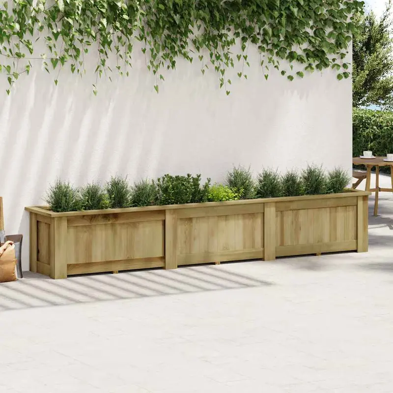 Arriate De Madera De Pino Impregnada 291x50x50 Cm