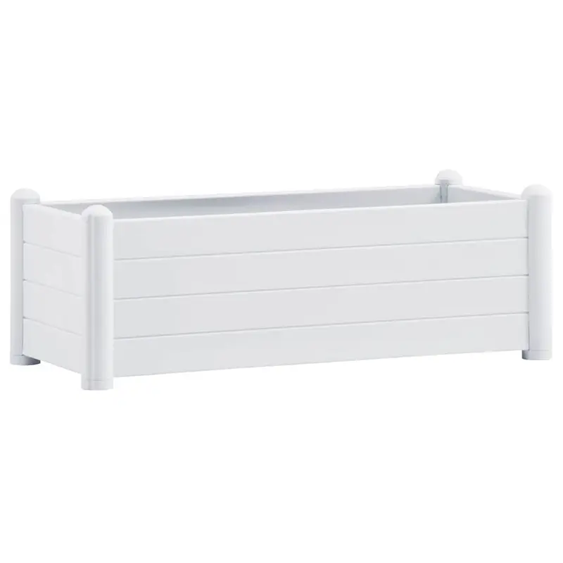 Arriate Elevado De Jardín Pp Blanco 100x43x35 Cm
