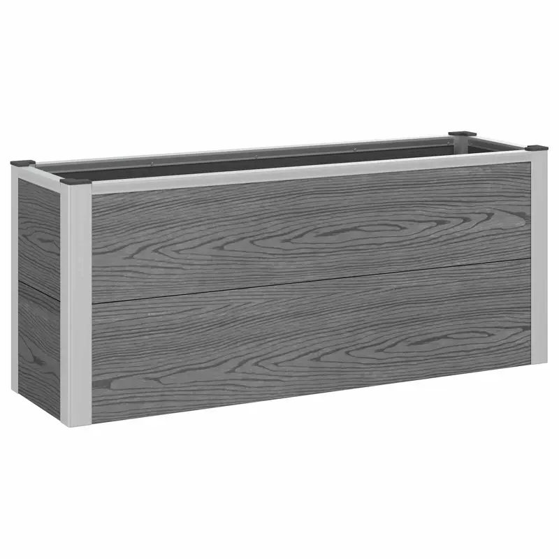 Arriate Elevado Gris 100 X 30 X 42 Cm Wpc Y Aluminio