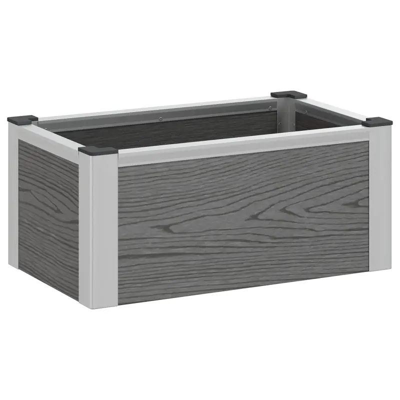 Arriate Elevado Gris 50 X 30 X 22 Cm Wpc Y Aluminio