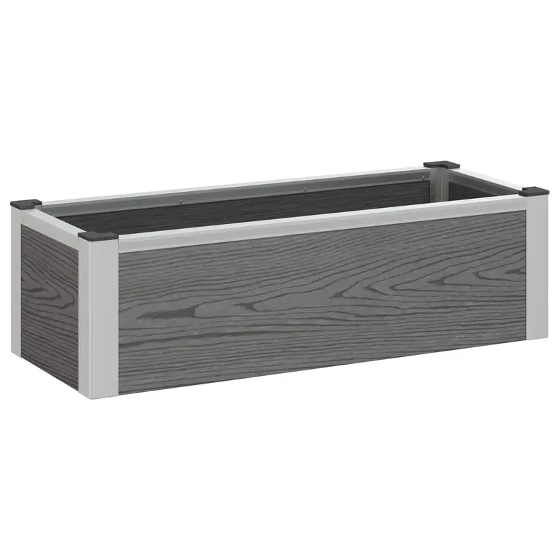 Arriate Elevado Gris 75 X 30 X 22 Cm Wpc Y Aluminio