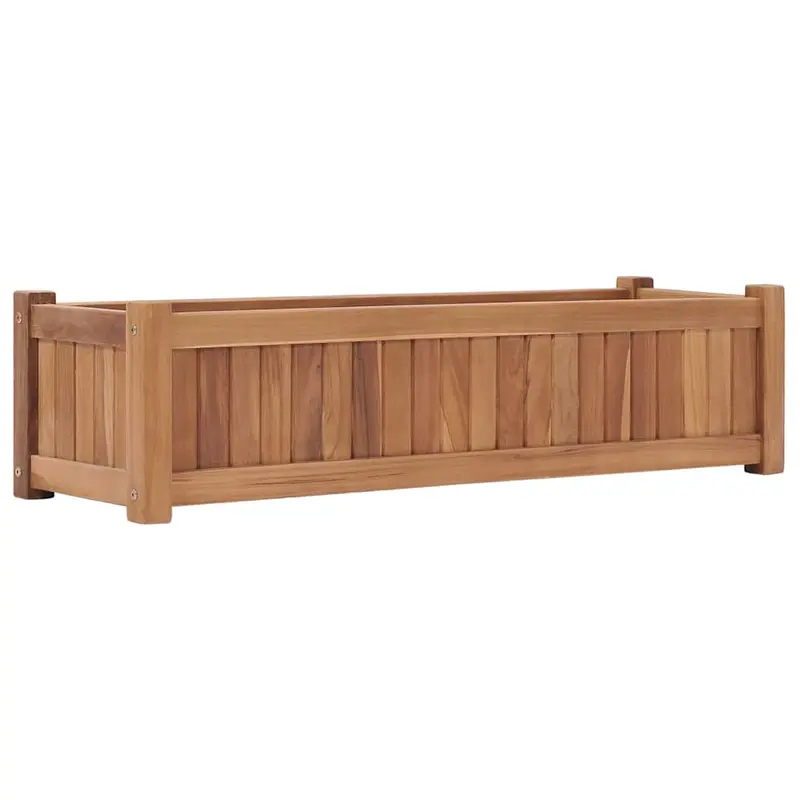 Arriate Elevado Madera Maciza De Teca 100x30x25 Cm
