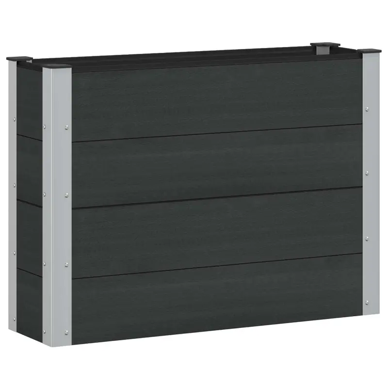 Arriate Elevado Negro 100 X 30 X 72 Cm Wpc Y Aluminio
