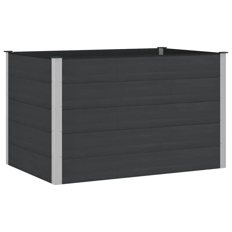 Arriate Elevado Negro 150 X 100 X 91 Cm Wpc Y Aluminio