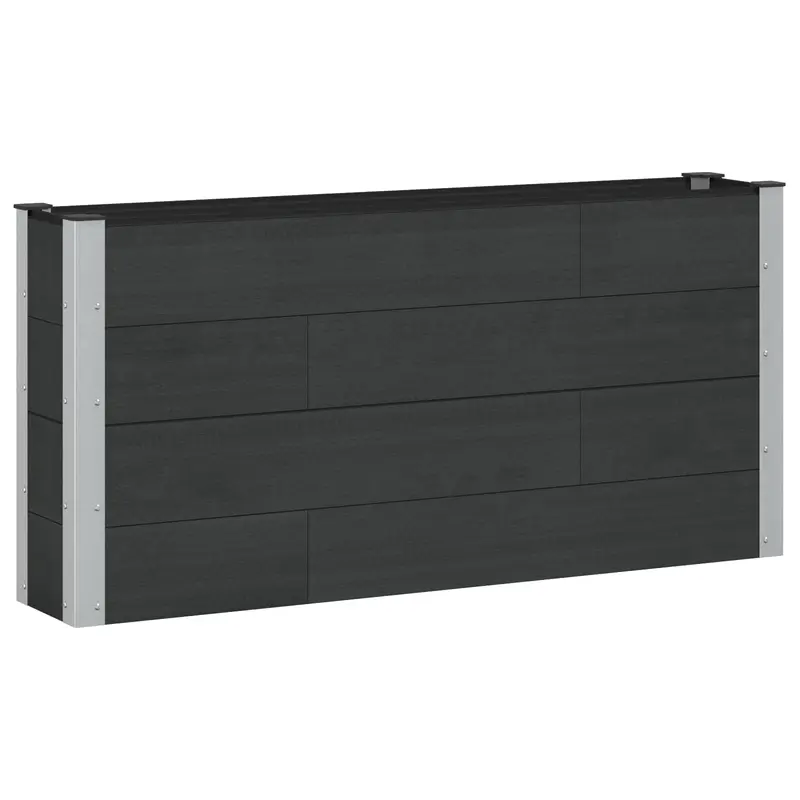 Arriate Elevado Negro 150 X 30 X 72 Cm Wpc Y Aluminio