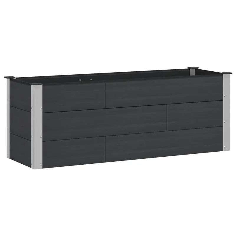 Arriate Elevado Negro 150 X 50 X 54 Cm Wpc Y Aluminio