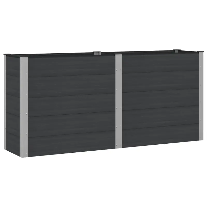 Arriate Elevado Negro 200 X 50 X 91 Cm Wpc Y Aluminio