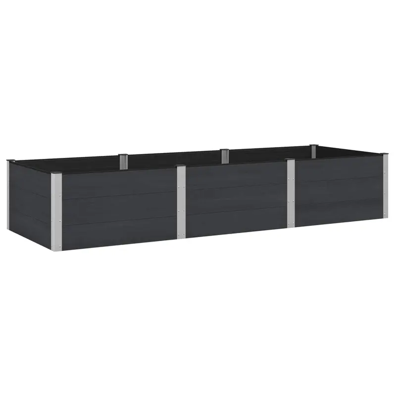 Arriate Elevado Negro 300 X 100 X 54 Cm Wpc Y Aluminio