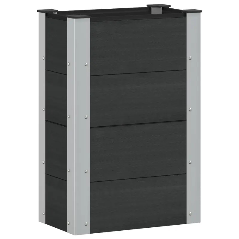 Arriate Elevado Negro 50 X 30 X 72 Cm Wpc Y Aluminio
