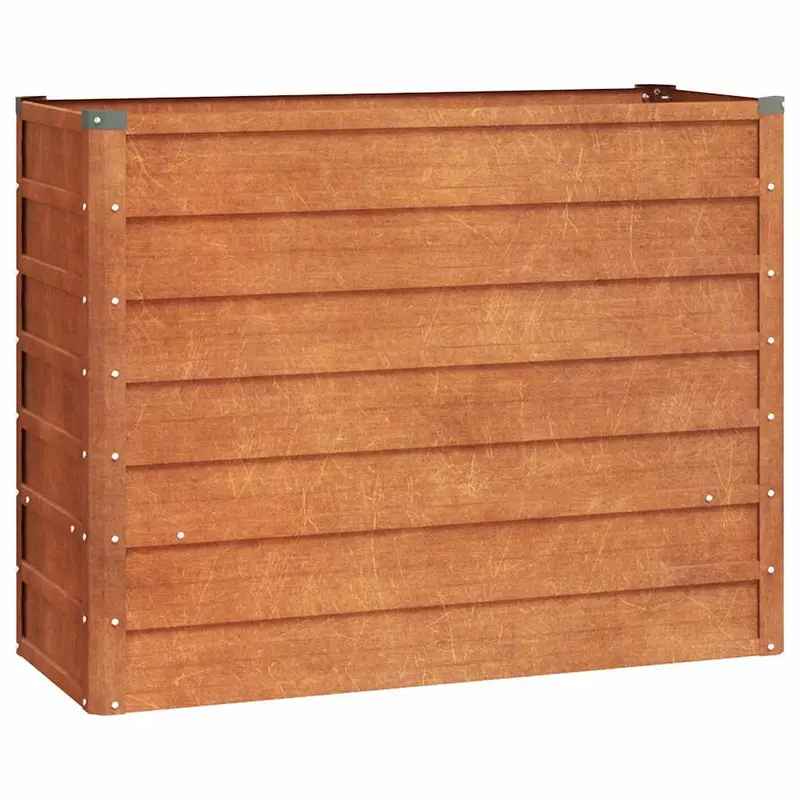 Arriate Oxidado De Acero Corten 100x40x77 Cm
