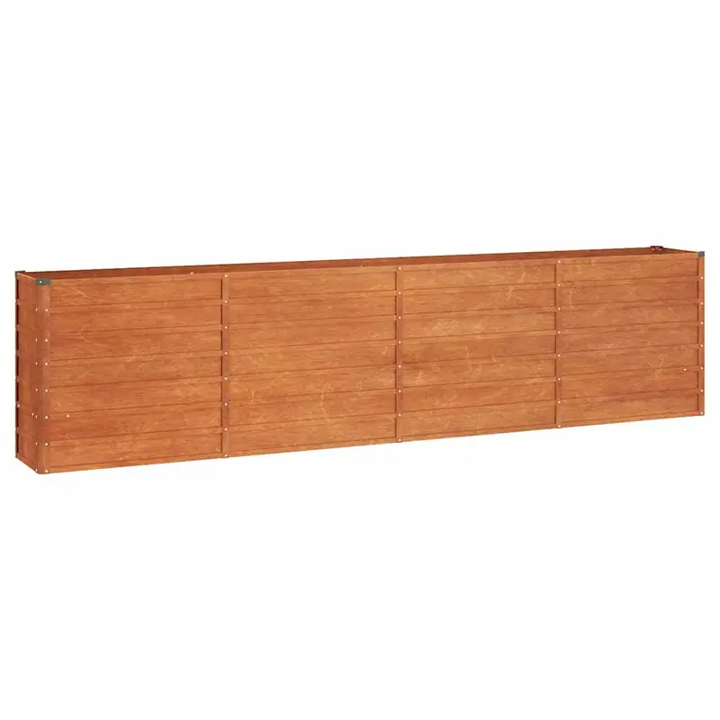 Arriate Oxidado De Acero Corten 320x40x77 Cm