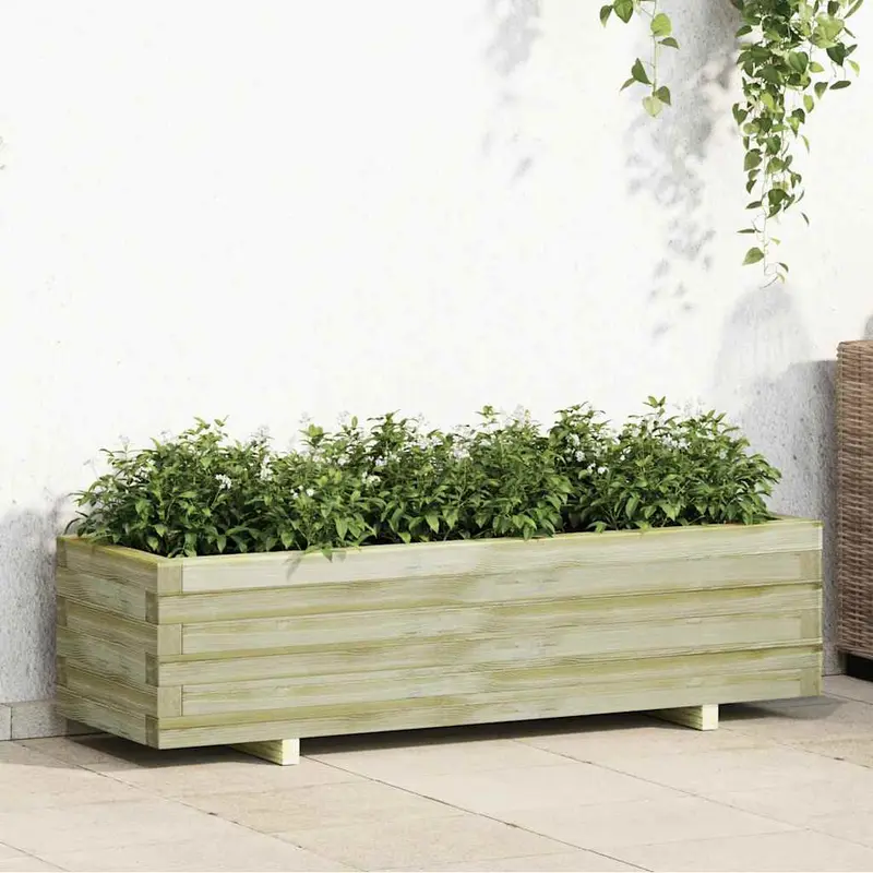 Arriate Rectangular Madera 120x40x30 Cm
