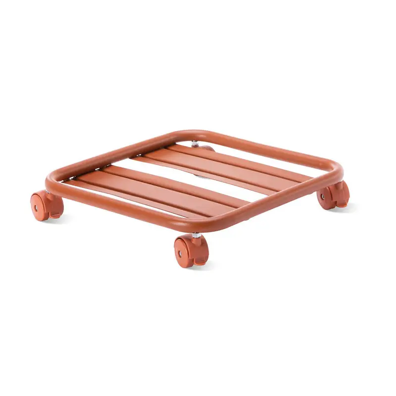Bandeja Cuadrada Con Ruedas Terracota 33cm