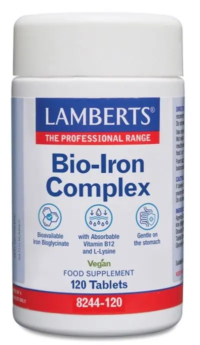 Bio Iron Complex · Lamberts · 120 comprimidos [Caducidad 02/2027]