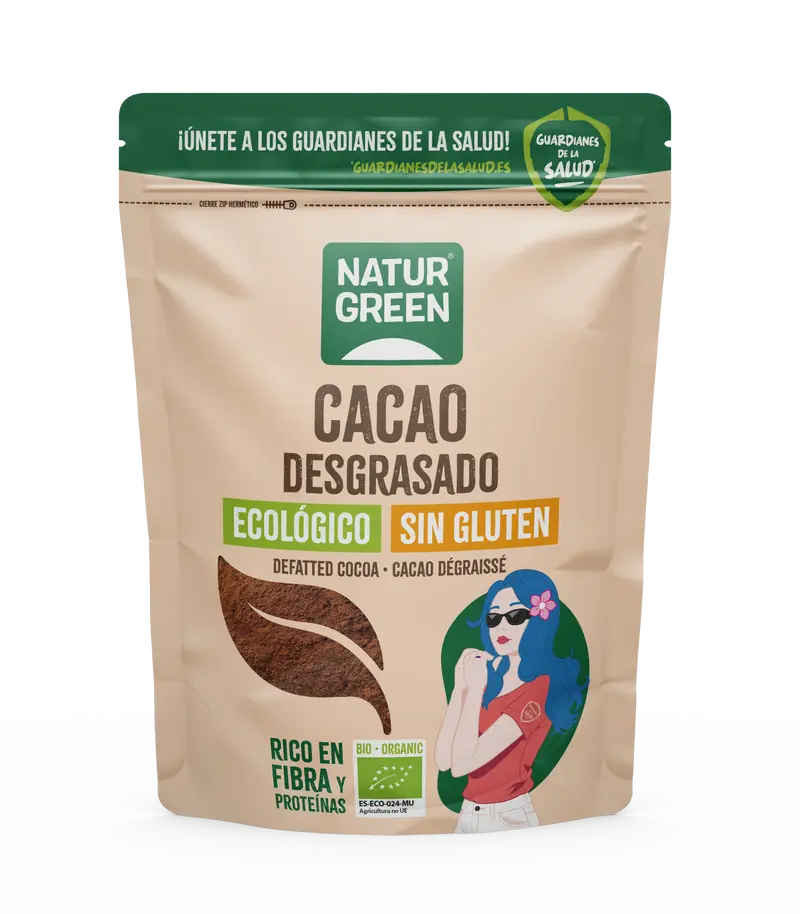 Cacao Desgrasado Bio · Naturgreen · 225 gramos