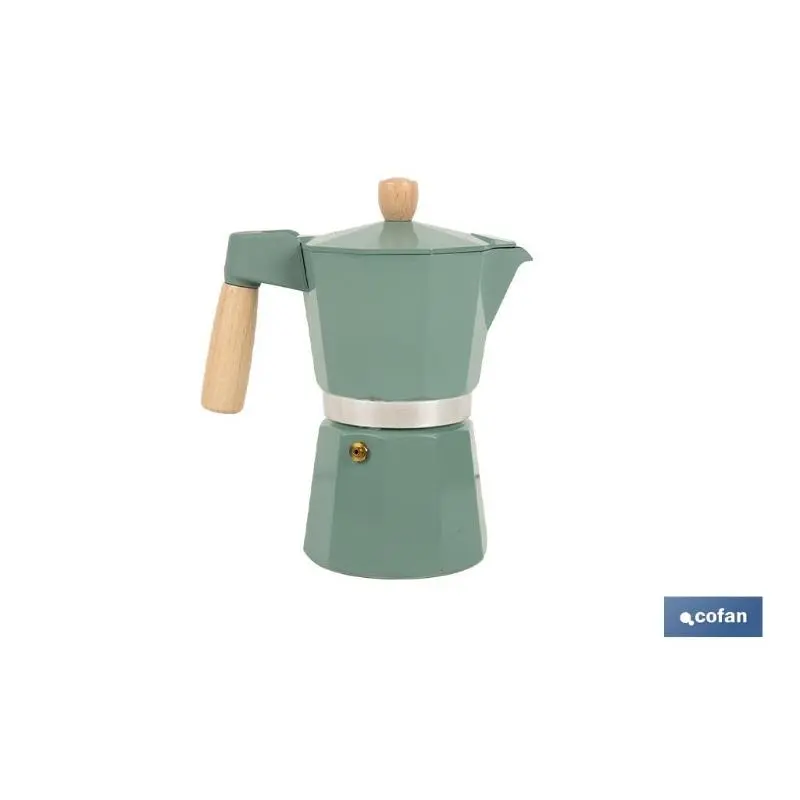 Cafetera Italiana De Inducción Verde 6 Tazas
