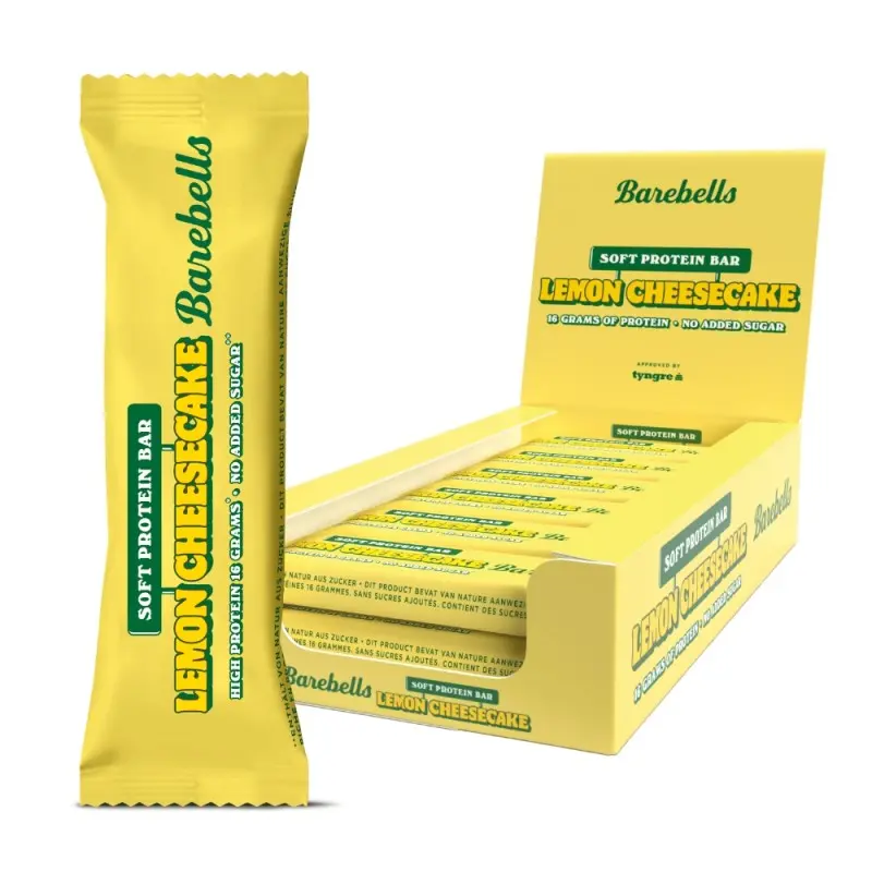 Caja De 12 Barritas de 55gr Sabor Lemon Cheesecake Barebells