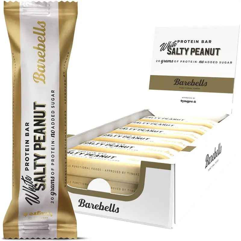 Caja De 12 Barritas de 55gr Sabor White Salty Peanut Barebells