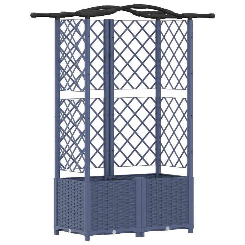 Cama Elevada Con Trellis Y Techo Gris 122 X 40 X 138 Cm Pp