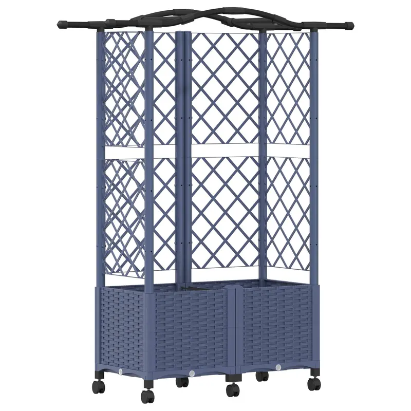 Cama Elevada Con Trellis Y Techo Gris 122 X 40 X 144 Cm Pp