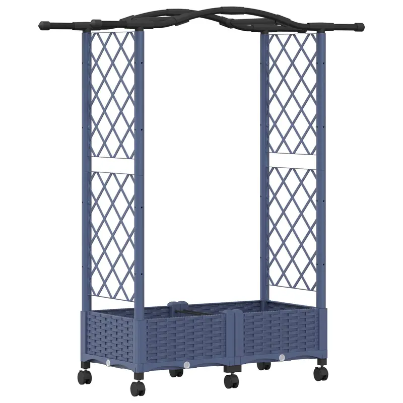 Cama Elevada Con Trellis Y Techo Gris 124 X 40 X 129 Cm Pp