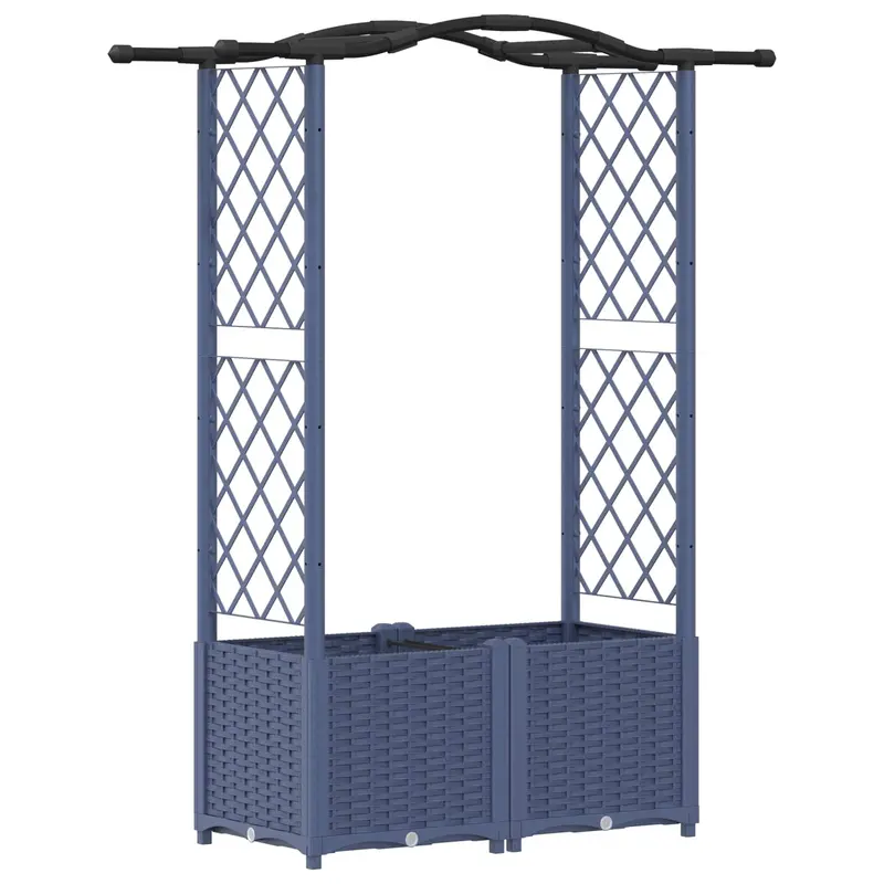 Cama Elevada Con Trellis Y Techo Gris 125 X 40 X 138 Cm Pp