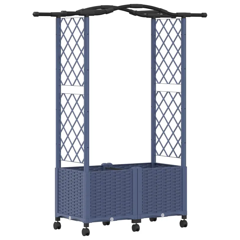 Cama Elevada Con Trellis Y Techo Gris 125 X 40 X 144 Cm Pp