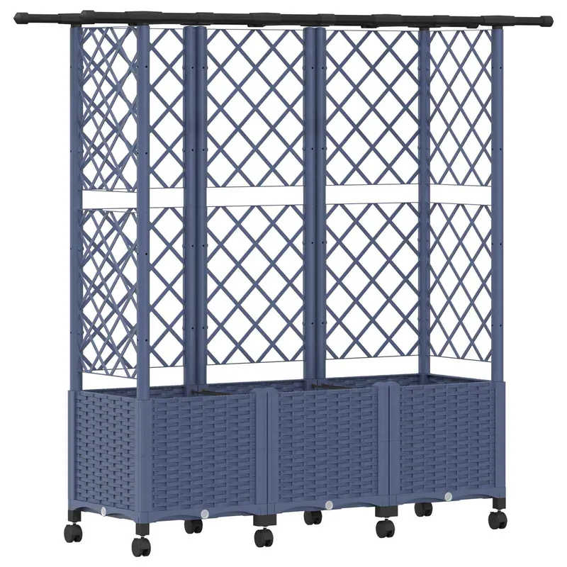 Cama Elevada Con Trellis Y Techo Gris 163,5 X 40 X 142 Cm Pp