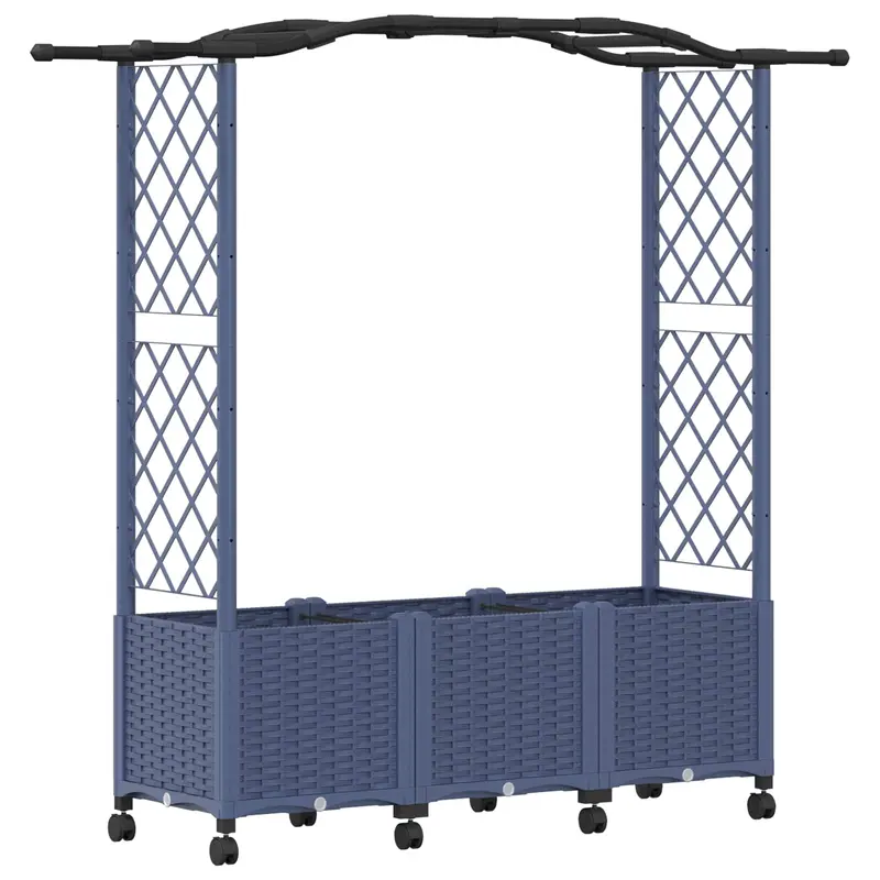Cama Elevada Con Trellis Y Techo Gris 164 X 40 X 144 Cm Pp