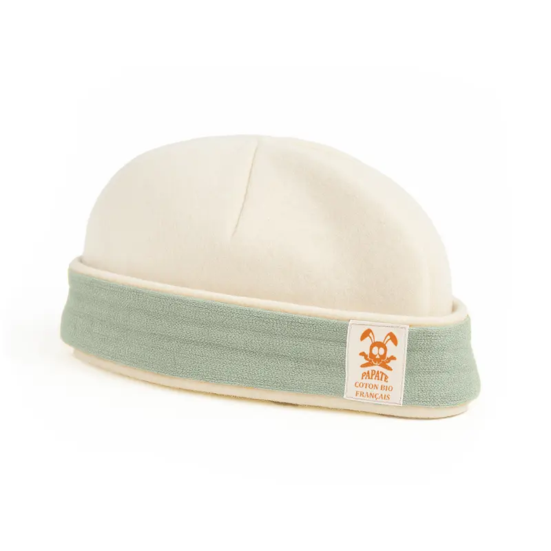 Capota De Nacimiento De Algodón Orgánico Blanco Y Verde