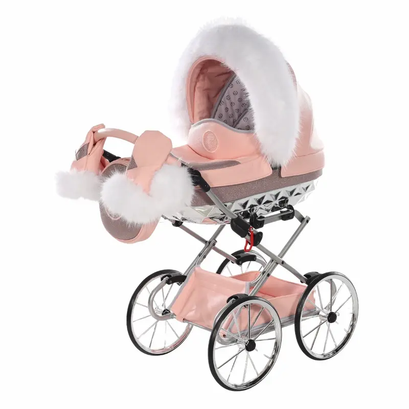 Carro De Muñecas Hand Craft Glitter Satin Classic Pink / Silver