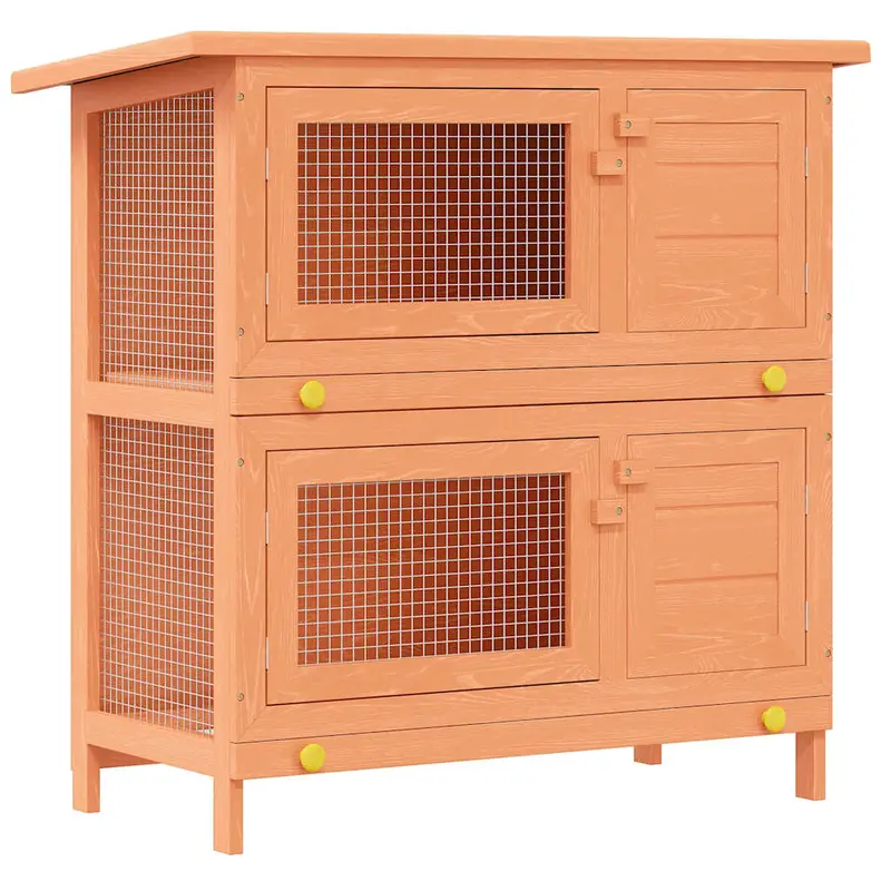 Casa De Animales Pequeños Jaula Conejera 4 Puertas Madera