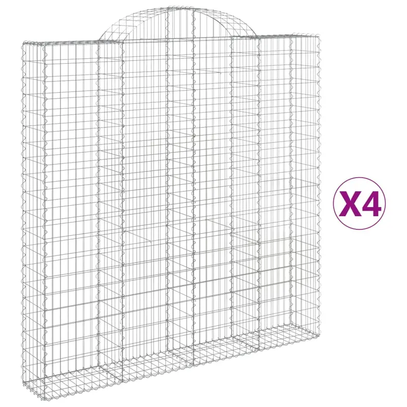 Cestas De Gaviones 4 Uds Forma De Arco Hierro 200x30x200/220 Cm